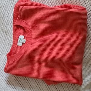 Oversized Coral Waffle Aerie Sweatshirt